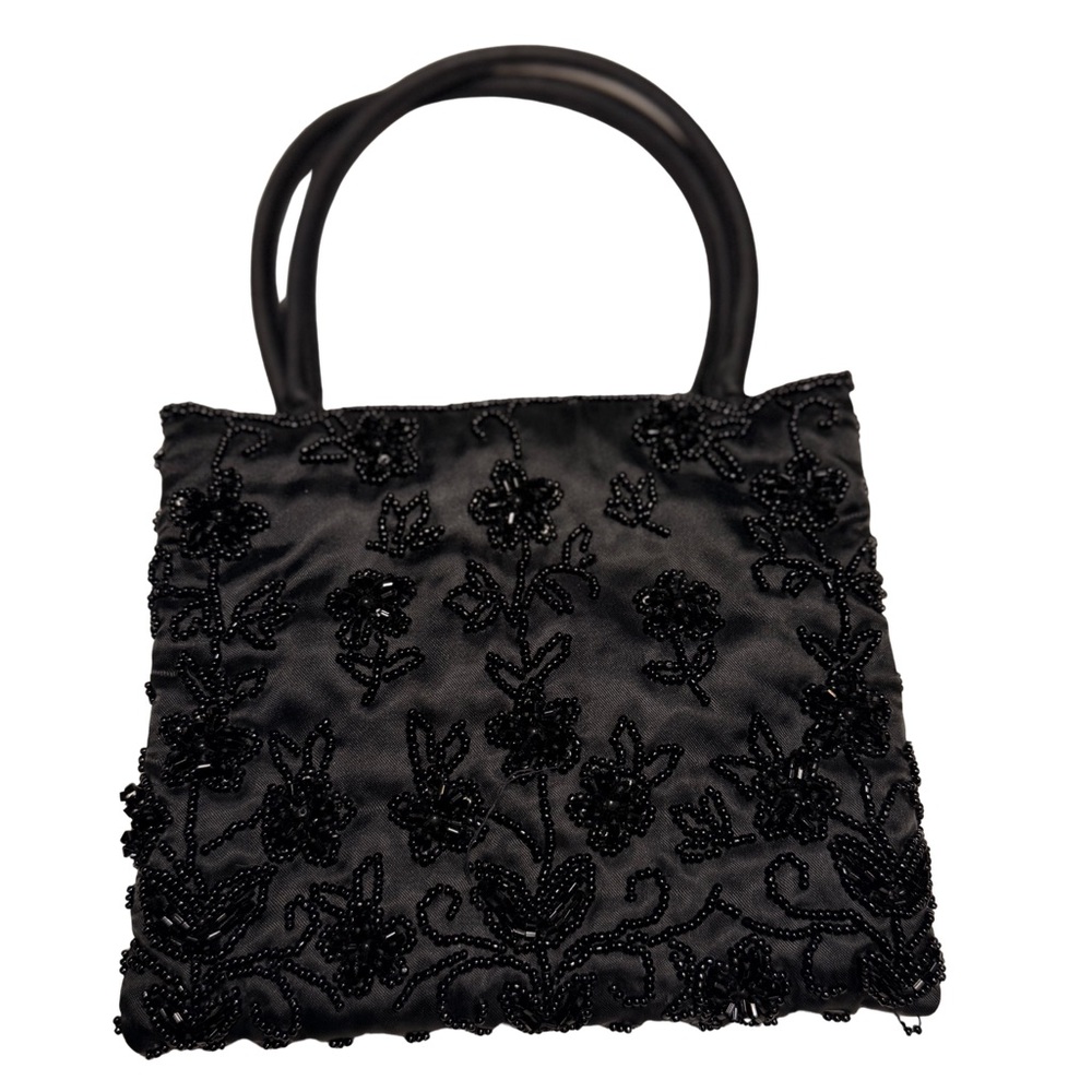 Elegant Black Beaded Handbag